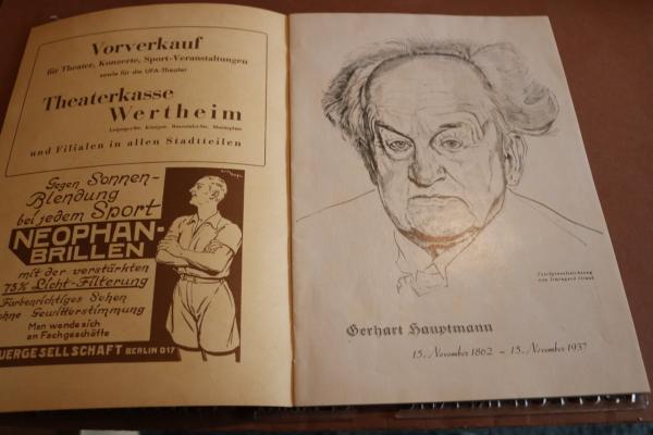 Programmheft - Staats-Theater Berlin - Schauspielhaus  Gendarmenmarkt 1937